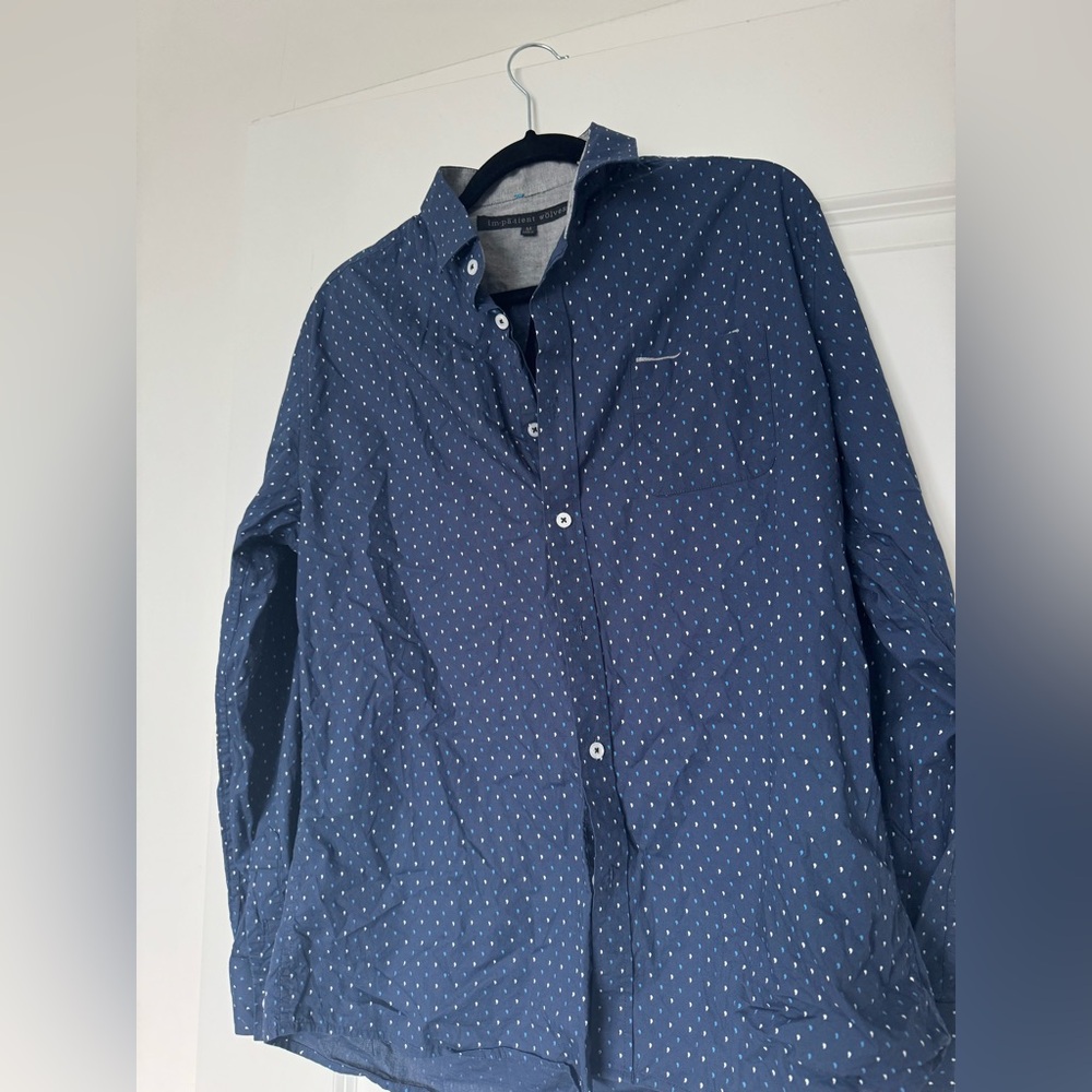 Blue Comma Button-Up Shirt - Picture 3 of 6